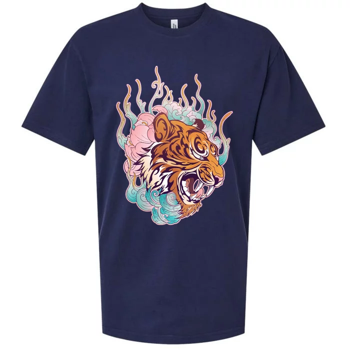 Cool Roaring Tiger Japanese Tattoo Sueded Cloud Jersey T-Shirt