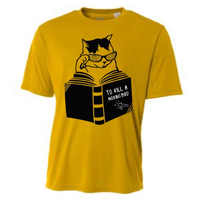 Cat Reading To Kill A Mockingbird Funny Cooling Performance Crew T-Shirt