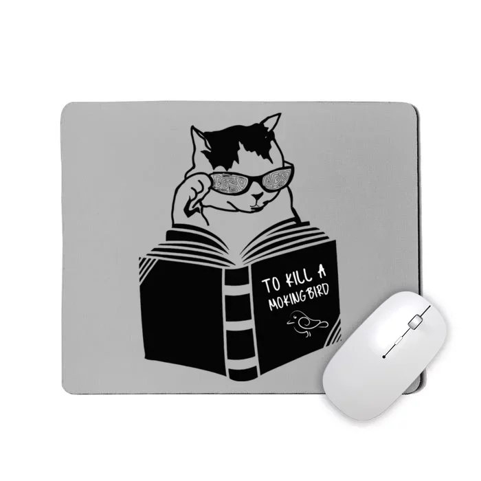 Cat Reading To Kill A Mockingbird Funny Mousepad