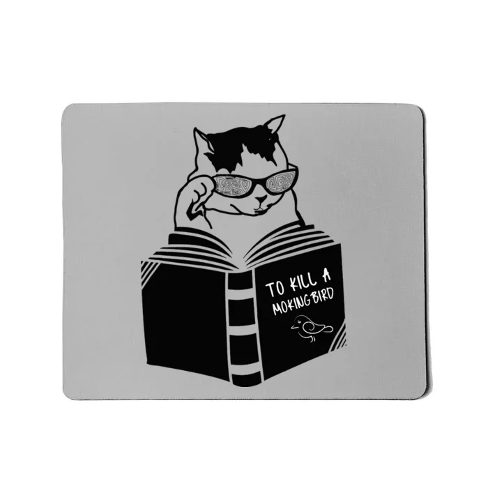 Cat Reading To Kill A Mockingbird Funny Mousepad