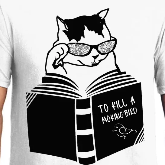 Cat Reading To Kill A Mockingbird Funny Pajama Set