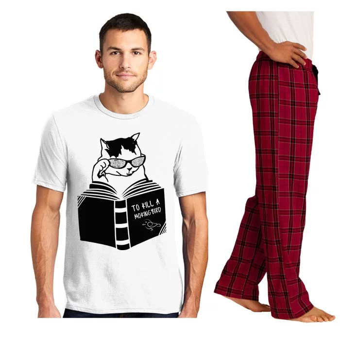 Cat Reading To Kill A Mockingbird Funny Pajama Set