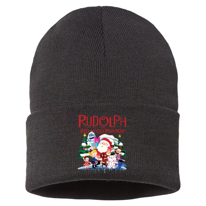 Cute Rudolph The Red Nosed Reindeer Christmas Special Xmas Vneck Sustainable Knit Beanie