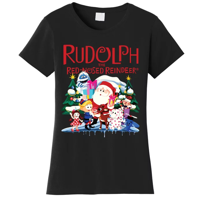 Cute Rudolph The Red Nosed Reindeer Christmas Special Xmas Vneck Women's T-Shirt