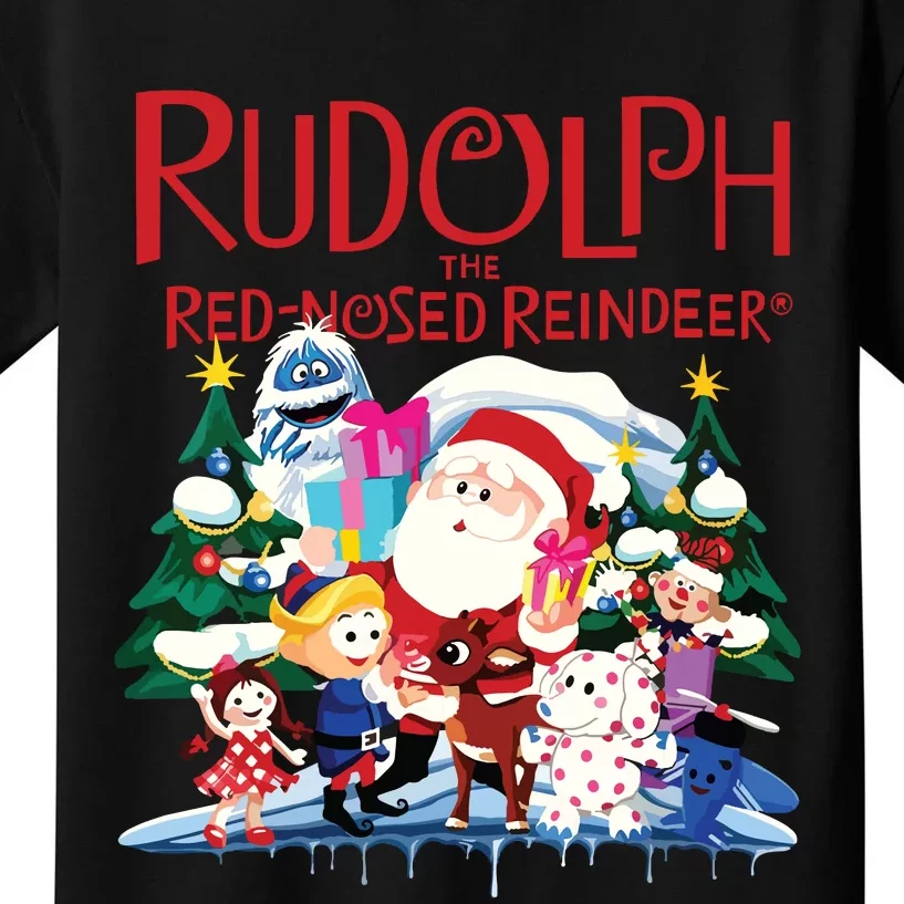 Cute Rudolph The Red Nosed Reindeer Christmas Special Xmas Vneck Kids T-Shirt