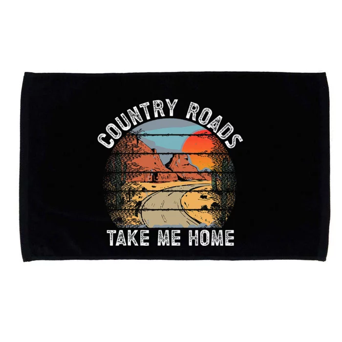 Country Roads Take Me Home Country Music Retro Microfiber Hand Towel