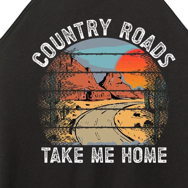 Country Roads Take Me Home Country Music Retro Women’s Perfect Tri Rocker Tank