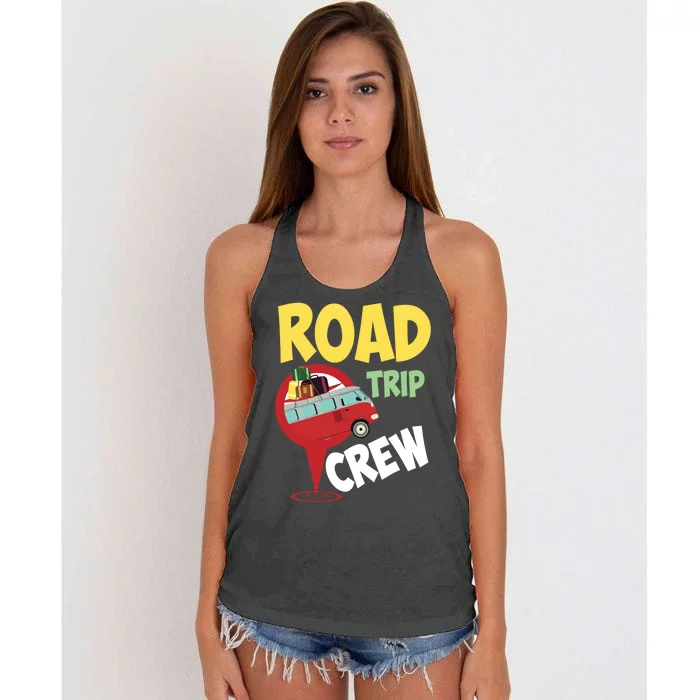 Cool Road Trip Crew Funny Summer Vacation Travel Fan Gift Women's Knotted Racerback Tank