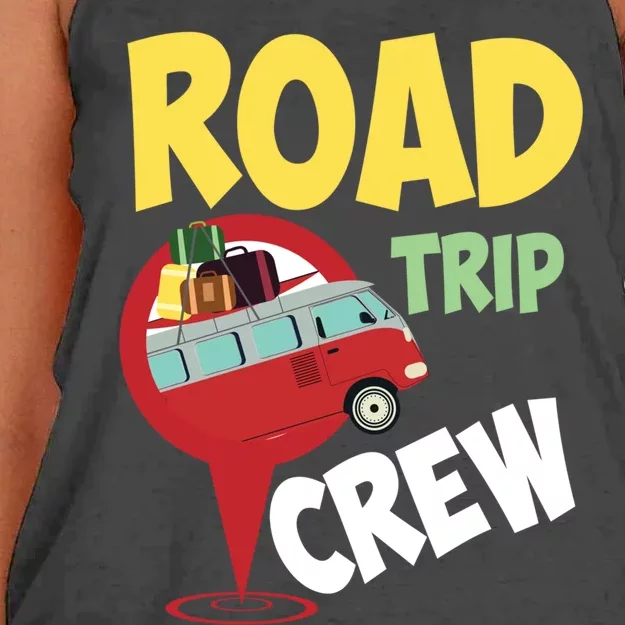 Cool Road Trip Crew Funny Summer Vacation Travel Fan Gift Women's Knotted Racerback Tank