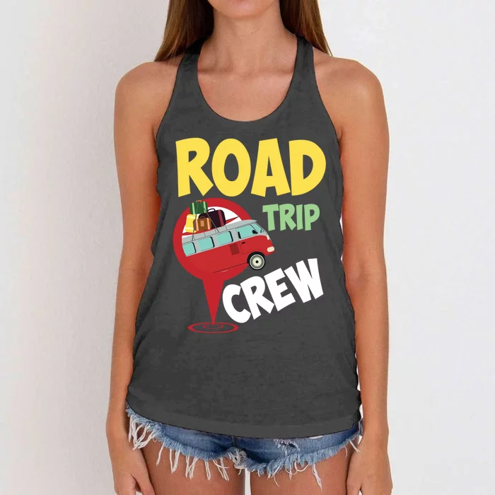 Cool Road Trip Crew Funny Summer Vacation Travel Fan Gift Women's Knotted Racerback Tank