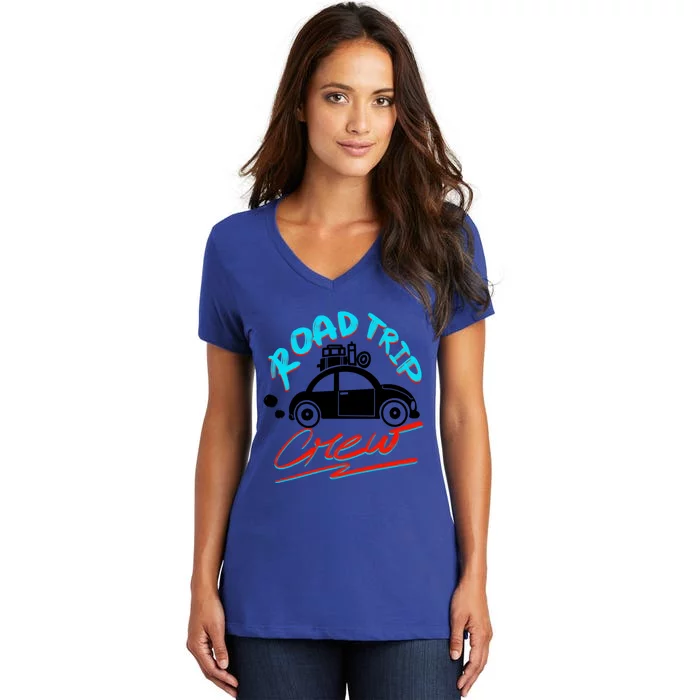 Cool Road Trip Crew Funny Summer Vacation Travel Fan Gift Meaningful Gift Women's V-Neck T-Shirt