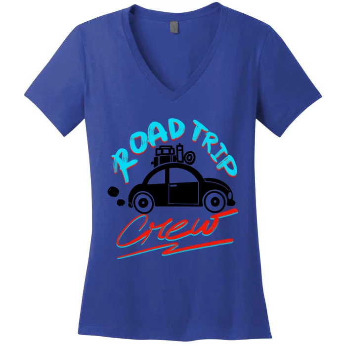 Cool Road Trip Crew Funny Summer Vacation Travel Fan Gift Meaningful Gift Women's V-Neck T-Shirt