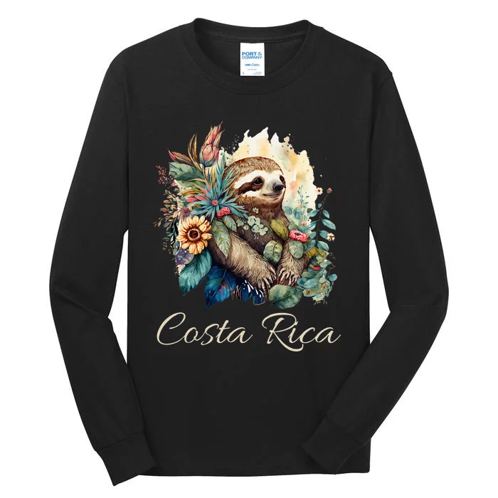 Costa Rica Tropical Sloth Tall Long Sleeve T-Shirt