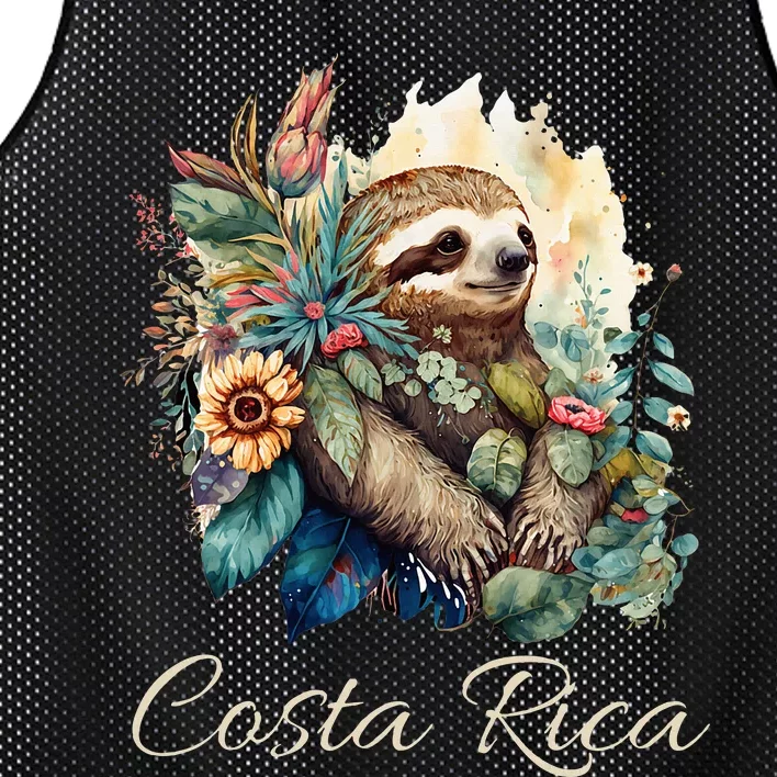 Costa Rica Tropical Sloth Mesh Reversible Basketball Jersey Tank