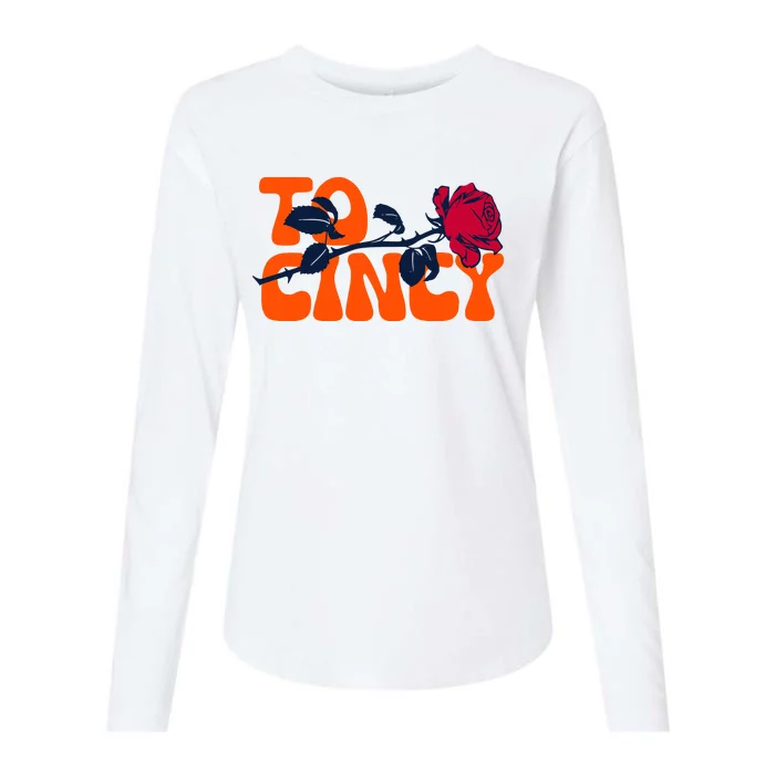 Cincy Rose To Cincy Womens Cotton Relaxed Long Sleeve T-Shirt