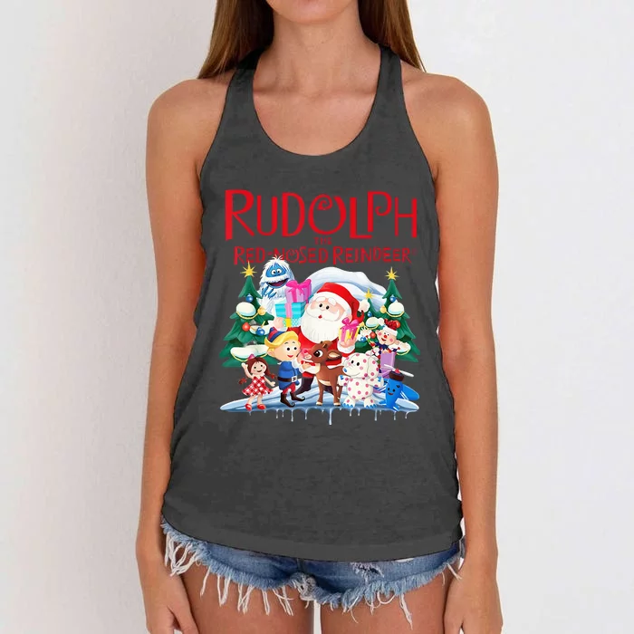 Cute Rudolph The Red Nosed Reindeer Christmas Special Xmas Women's Knotted Racerback Tank