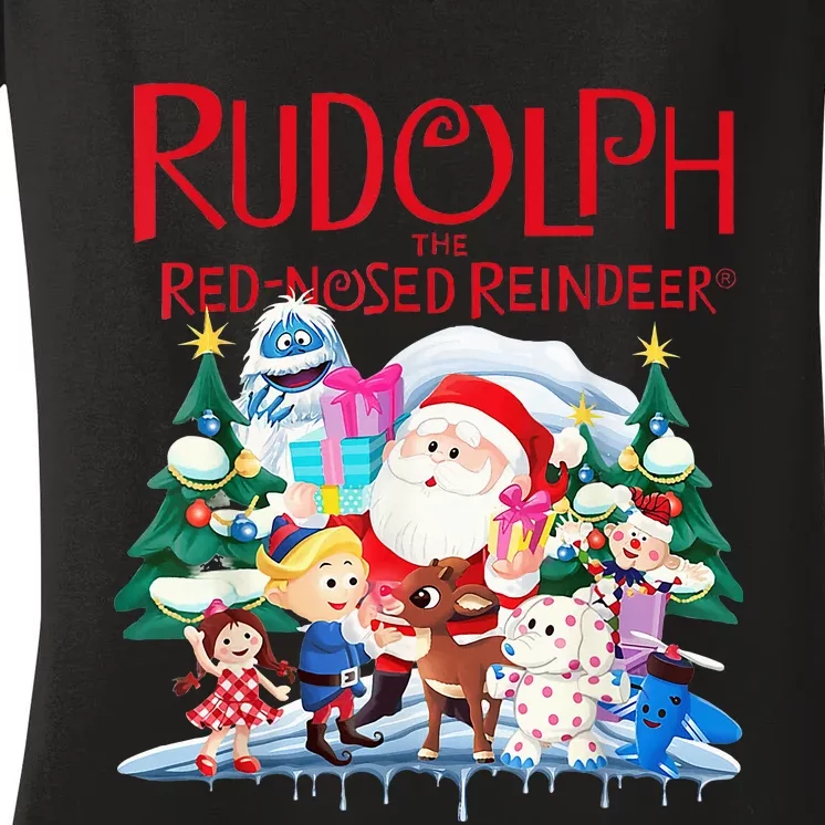 Cute Rudolph The Red Nosed Reindeer Christmas Special Xmas Women's V-Neck T-Shirt