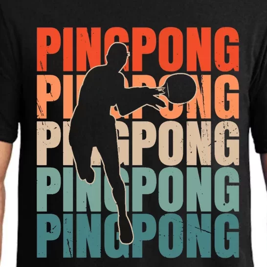 Cool Retro Text Silhouette Ping Pong Premium Pajama Set