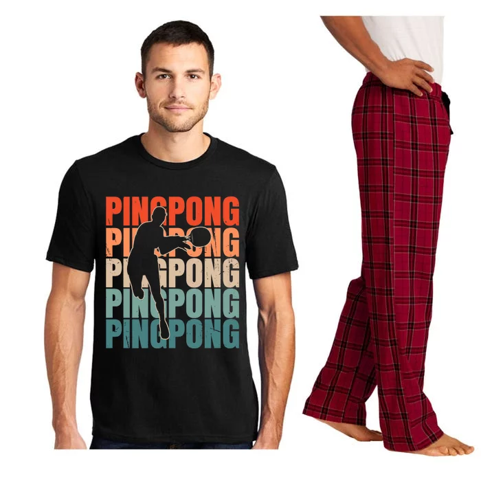 Cool Retro Text Silhouette Ping Pong Premium Pajama Set