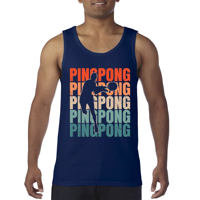 Cool Retro Text Silhouette Ping Pong Premium Tank Top