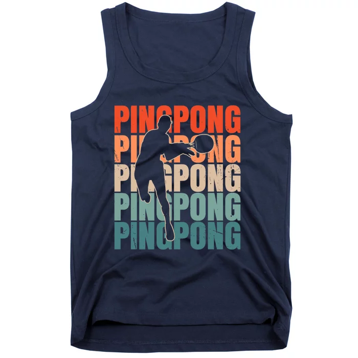 Cool Retro Text Silhouette Ping Pong Premium Tank Top