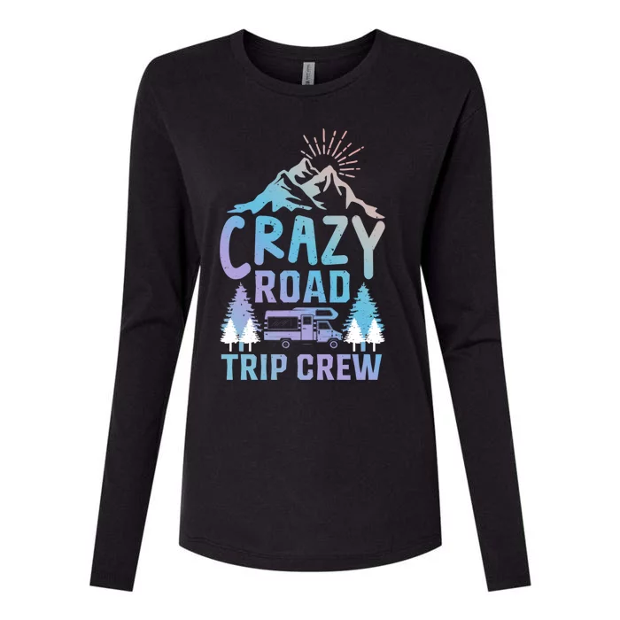 Crazy Road Trip Crew Family Travel Cool Gift Womens Cotton Relaxed Long Sleeve T-Shirt