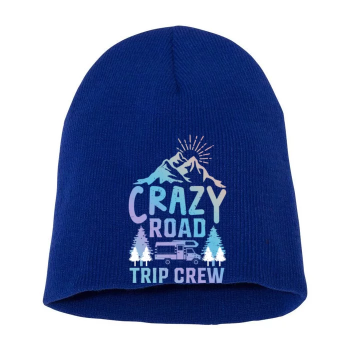 Crazy Road Trip Crew Family Travel Cool Gift Short Acrylic Beanie