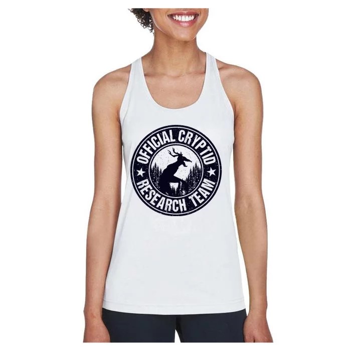 Cryptid Research Team Wendigo Retro Cryptozoology Women's Racerback Tank