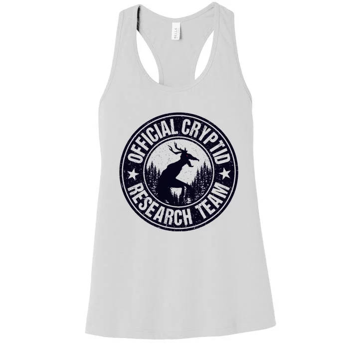 Cryptid Research Team Wendigo Retro Cryptozoology Women's Racerback Tank