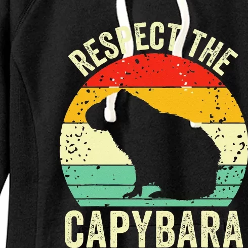 Capybaras Respect The Capybara Cavy Rodent Lover Women's Fleece Hoodie