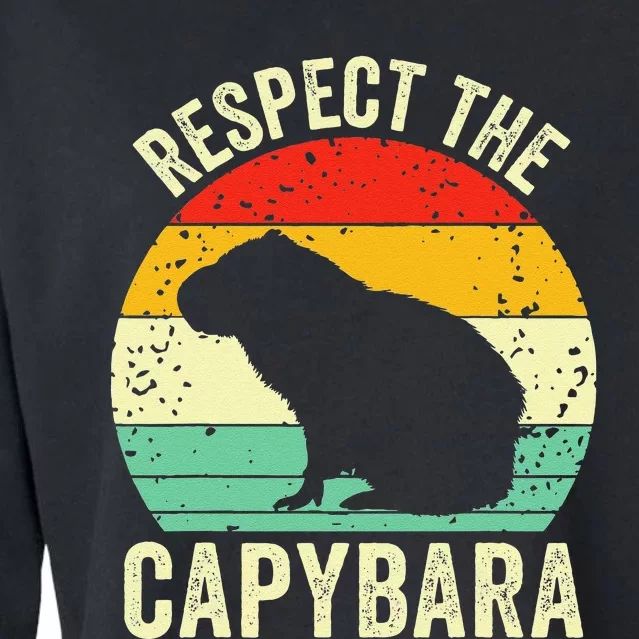 Capybaras Respect The Capybara Cavy Rodent Lover Cropped Pullover Crew