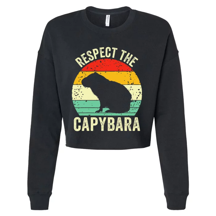 Capybaras Respect The Capybara Cavy Rodent Lover Cropped Pullover Crew