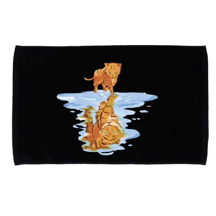 Cat Reflecting Tiger Microfiber Hand Towel