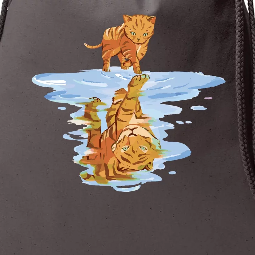 Cat Reflecting Tiger Drawstring Bag