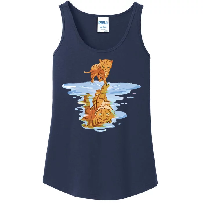 Cat Reflecting Tiger Ladies Essential Tank