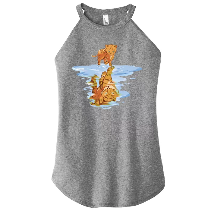 Cat Reflecting Tiger Women’s Perfect Tri Rocker Tank