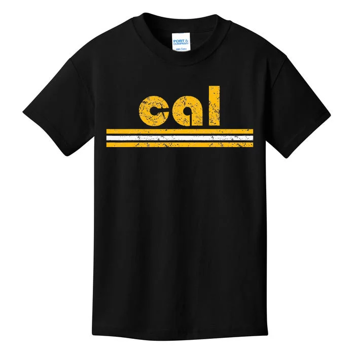 Cal Retro Three Stripe Vintage California Throwback Kids T-Shirt