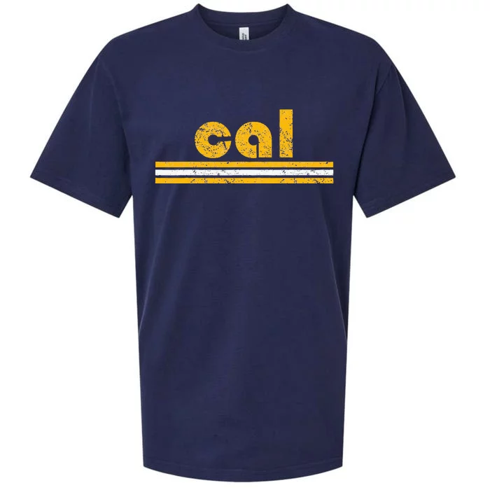 Cal Retro Three Stripe Vintage California Throwback Sueded Cloud Jersey T-Shirt