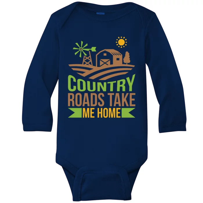 Country Roads Take Me Home Baby Long Sleeve Bodysuit