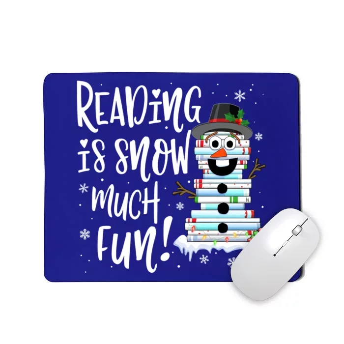 Christmas Reading Tee Snow Book Tee Book Lover Reader Tee Cool Gift Mousepad