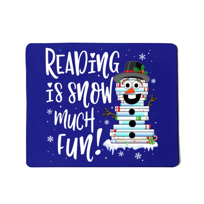 Christmas Reading Tee Snow Book Tee Book Lover Reader Tee Cool Gift Mousepad