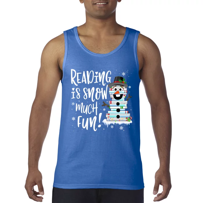 Christmas Reading Tee Snow Book Tee Book Lover Reader Tee Cool Gift Tank Top