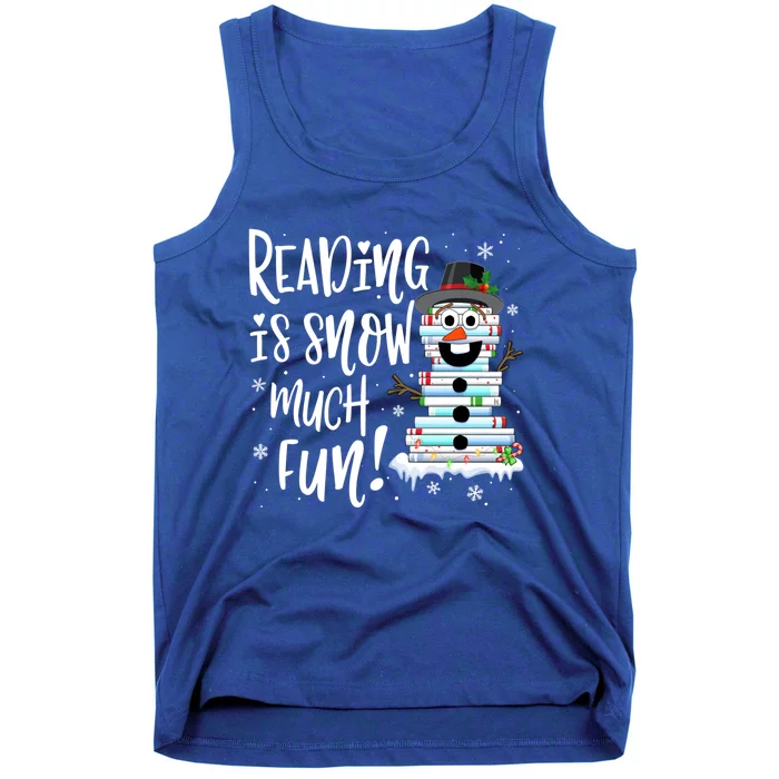 Christmas Reading Tee Snow Book Tee Book Lover Reader Tee Cool Gift Tank Top