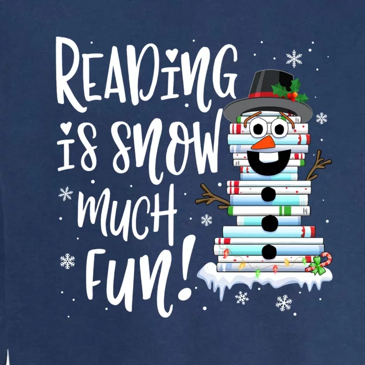 Christmas Reading Tee Snow Book Tee Book Lover Reader Tee Cool Gift Garment-Dyed Sweatshirt