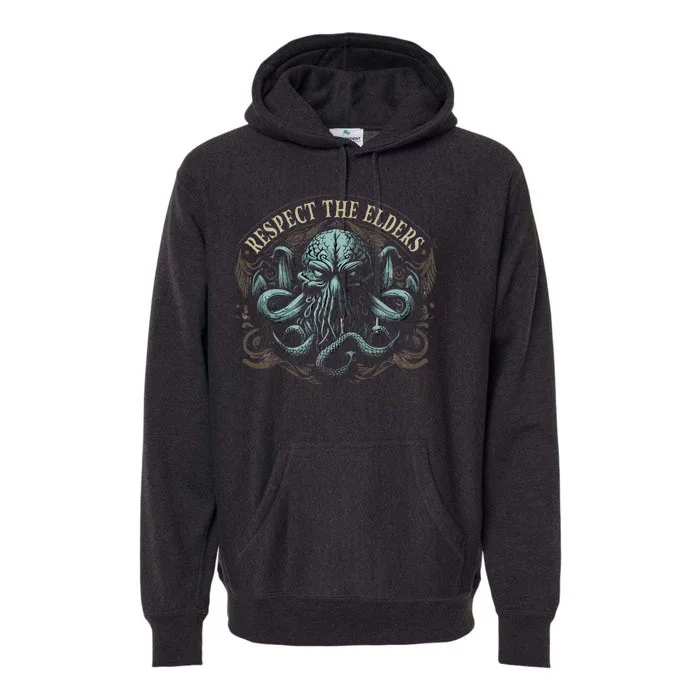 Cthulhu Respect The Elders Cosmic Horror Cthulhu Premium Hoodie