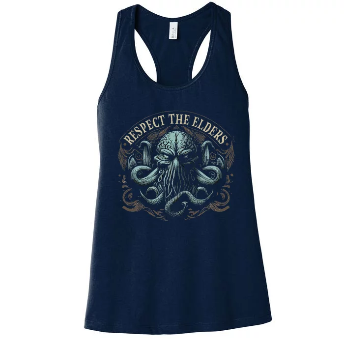 Cthulhu Respect The Elders Cosmic Horror Cthulhu Women's Racerback Tank