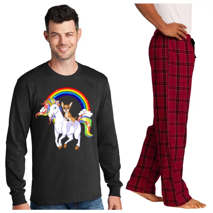 Chihuahua Riding Unicorn Long Sleeve Pajama Set