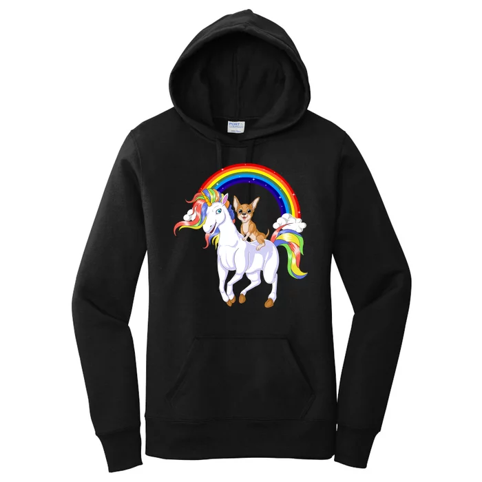 Chihuahua Riding Unicorn Women's Pullover Hoodie