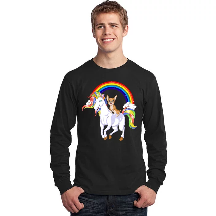 Chihuahua Riding Unicorn Tall Long Sleeve T-Shirt