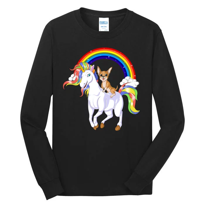 Chihuahua Riding Unicorn Tall Long Sleeve T-Shirt